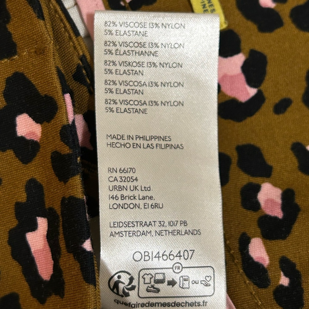 Maeve Olive Green Leopard Print Cropped Pants with Pink & Black Spots - Picture 5 of 5